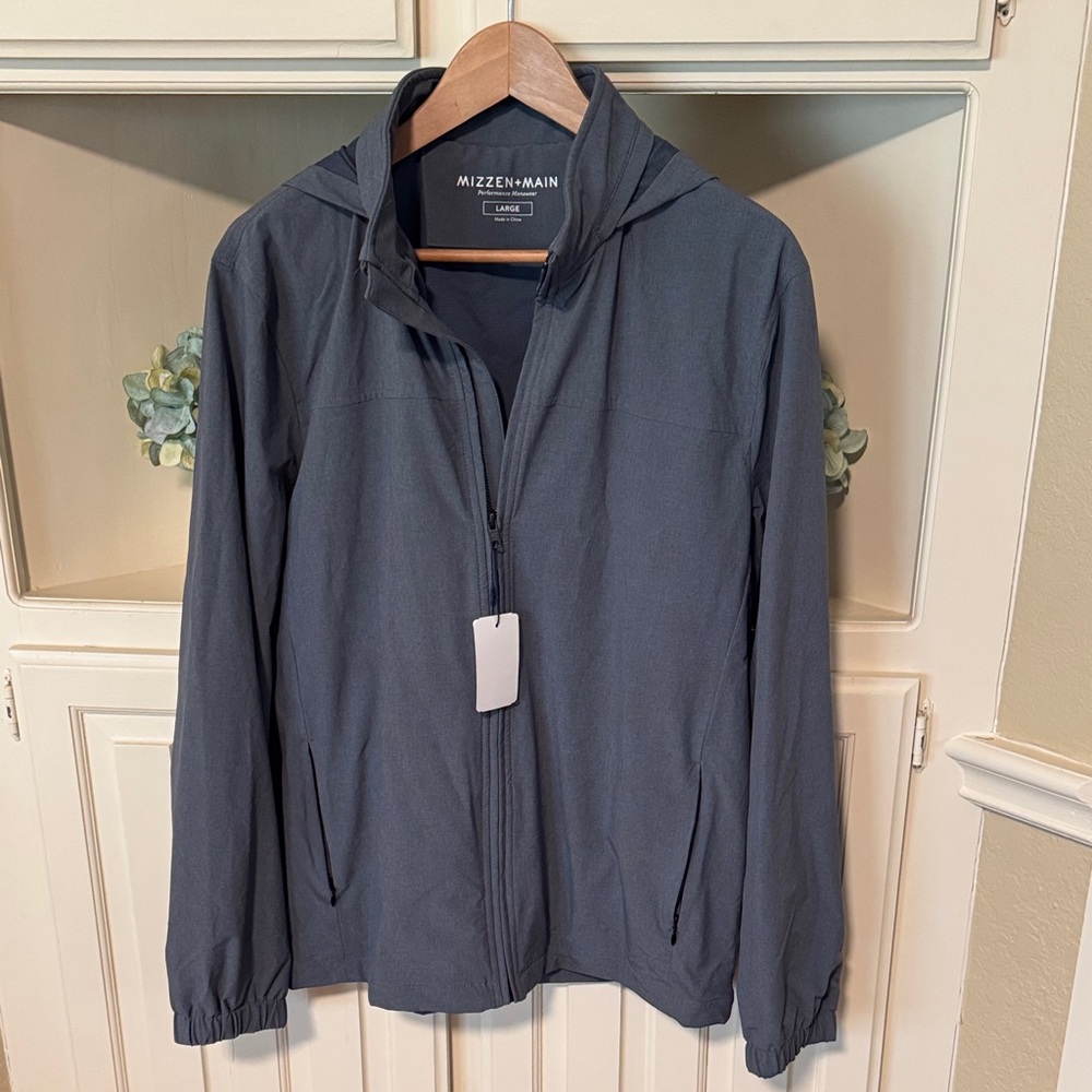 Mizzen+Main Men's Hooded Windbreaker - Charcoal
